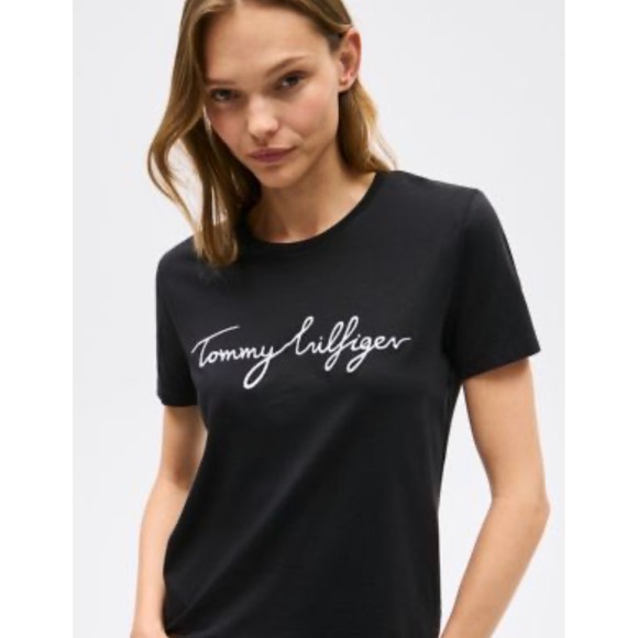 Tommy Hilfiger Tops - Tommy Hilfiger Women's Embroidered Signature Crewneck Shirt – Size Medium